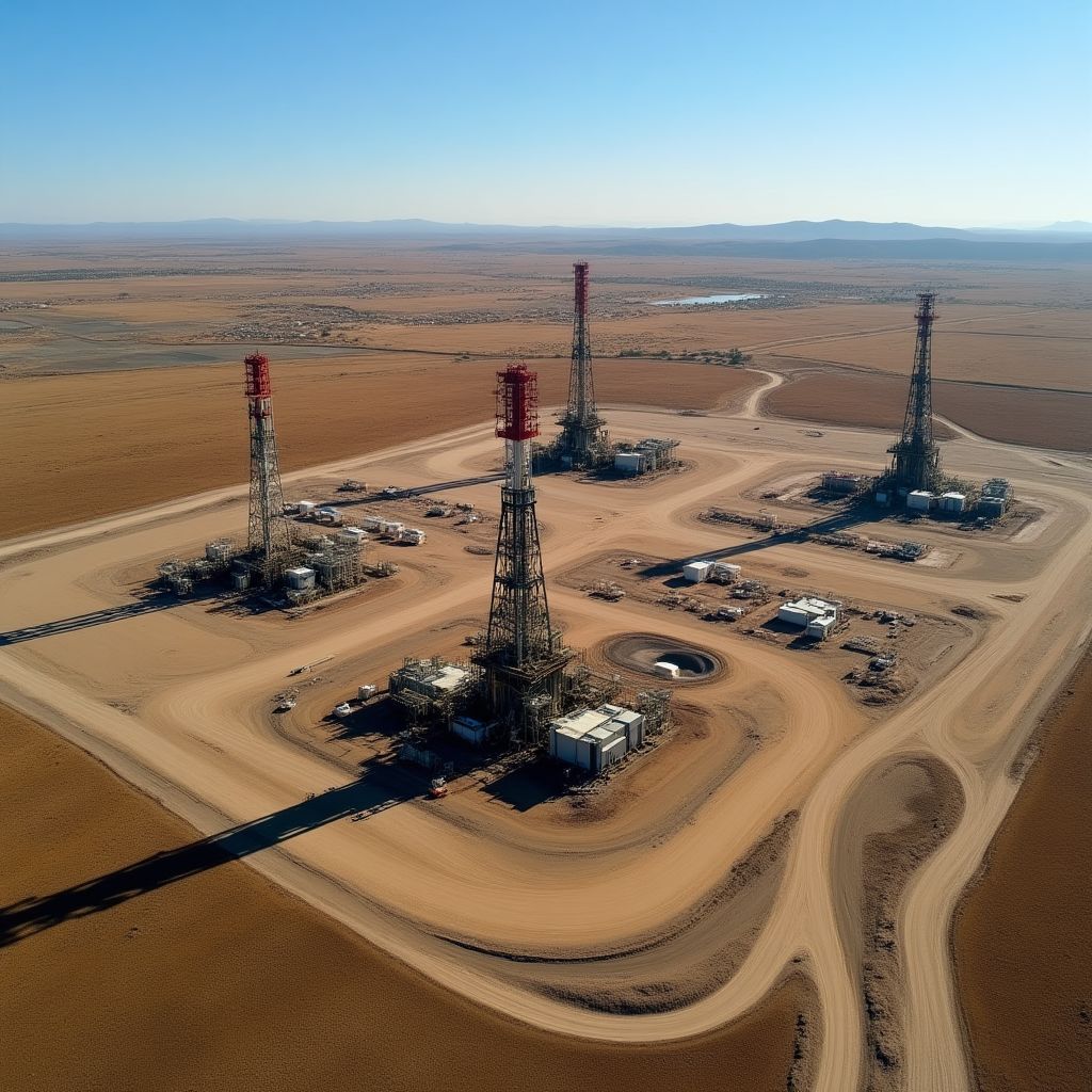 Campo petrolero en Vaca Muerta